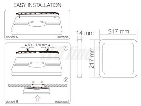 Panel LED line® EasyFix kwadrat 18W 1450lm 4000K biała dzienna