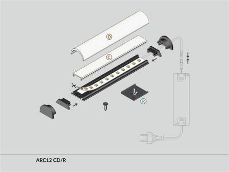 Profil gięty do taśm LED Arc12 CD/U5 anodowany 2 metry
